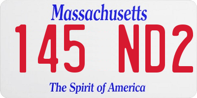 MA license plate 145ND2