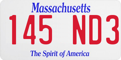 MA license plate 145ND3