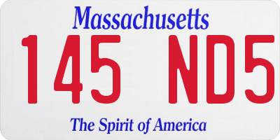MA license plate 145ND5