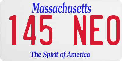 MA license plate 145NE0
