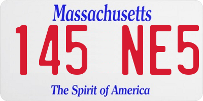 MA license plate 145NE5