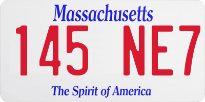 MA license plate 145NE7