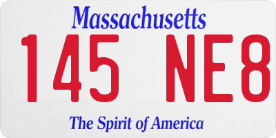 MA license plate 145NE8
