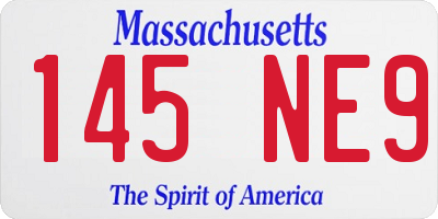 MA license plate 145NE9