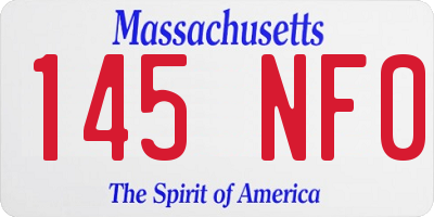 MA license plate 145NF0