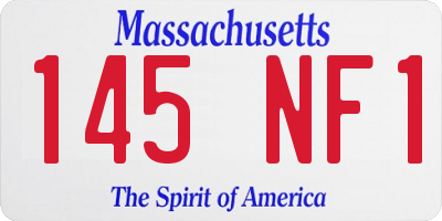 MA license plate 145NF1