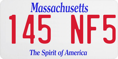 MA license plate 145NF5