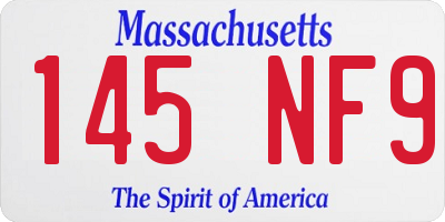 MA license plate 145NF9