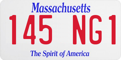 MA license plate 145NG1