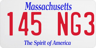 MA license plate 145NG3