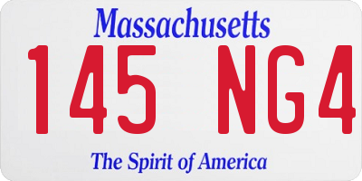 MA license plate 145NG4