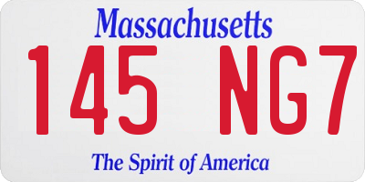 MA license plate 145NG7