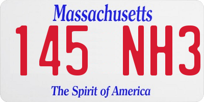 MA license plate 145NH3
