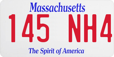 MA license plate 145NH4