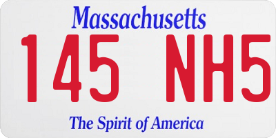 MA license plate 145NH5
