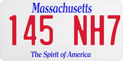 MA license plate 145NH7