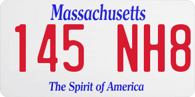 MA license plate 145NH8