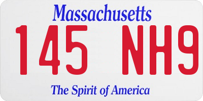 MA license plate 145NH9