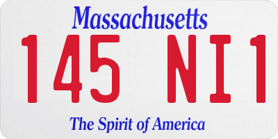 MA license plate 145NI1