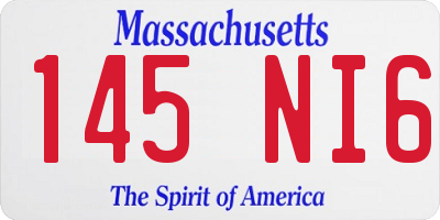 MA license plate 145NI6