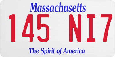 MA license plate 145NI7