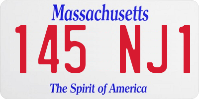 MA license plate 145NJ1