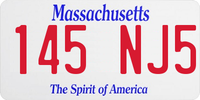 MA license plate 145NJ5