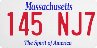 MA license plate 145NJ7