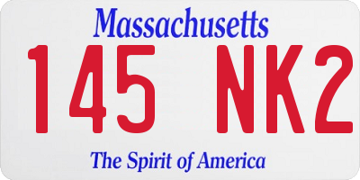 MA license plate 145NK2