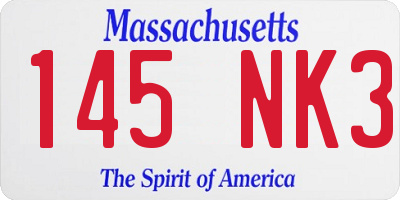 MA license plate 145NK3
