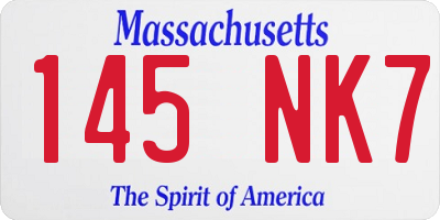 MA license plate 145NK7
