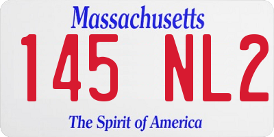 MA license plate 145NL2