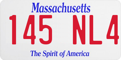 MA license plate 145NL4