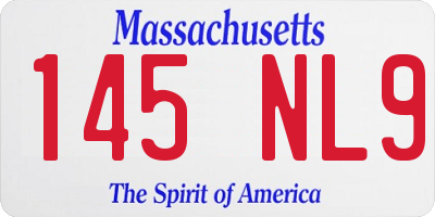MA license plate 145NL9