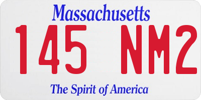 MA license plate 145NM2