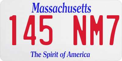 MA license plate 145NM7