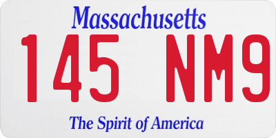 MA license plate 145NM9