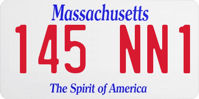 MA license plate 145NN1