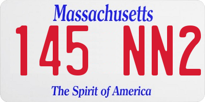 MA license plate 145NN2