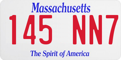 MA license plate 145NN7