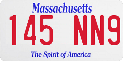 MA license plate 145NN9