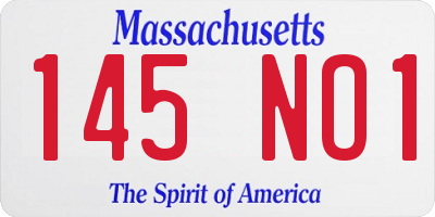 MA license plate 145NO1