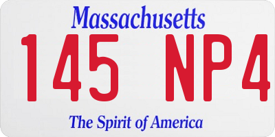 MA license plate 145NP4