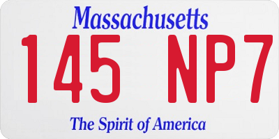 MA license plate 145NP7