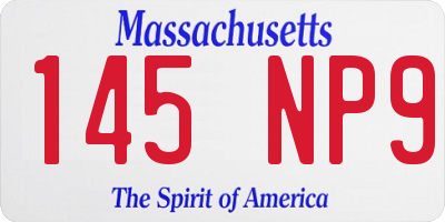 MA license plate 145NP9
