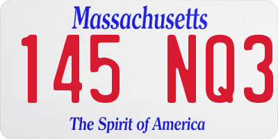 MA license plate 145NQ3