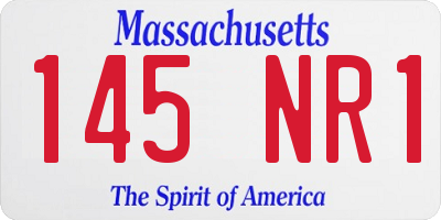 MA license plate 145NR1