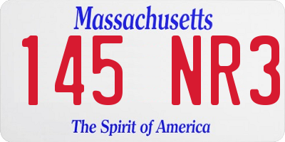 MA license plate 145NR3
