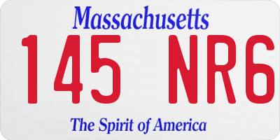 MA license plate 145NR6