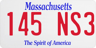 MA license plate 145NS3